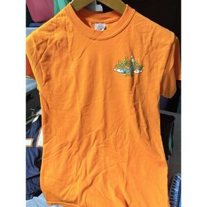 Vintage Strike Out Bowling T-Shirt Orange 2015 Graphic Tee Gildan Small